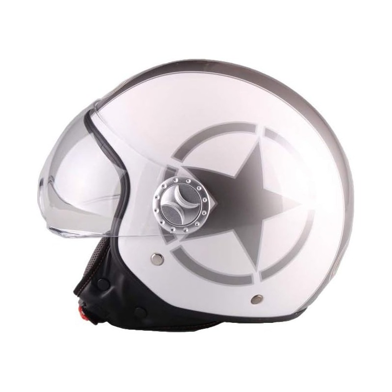 Casco Demi Jet Visiera Elicotteristi Star Bianco 1