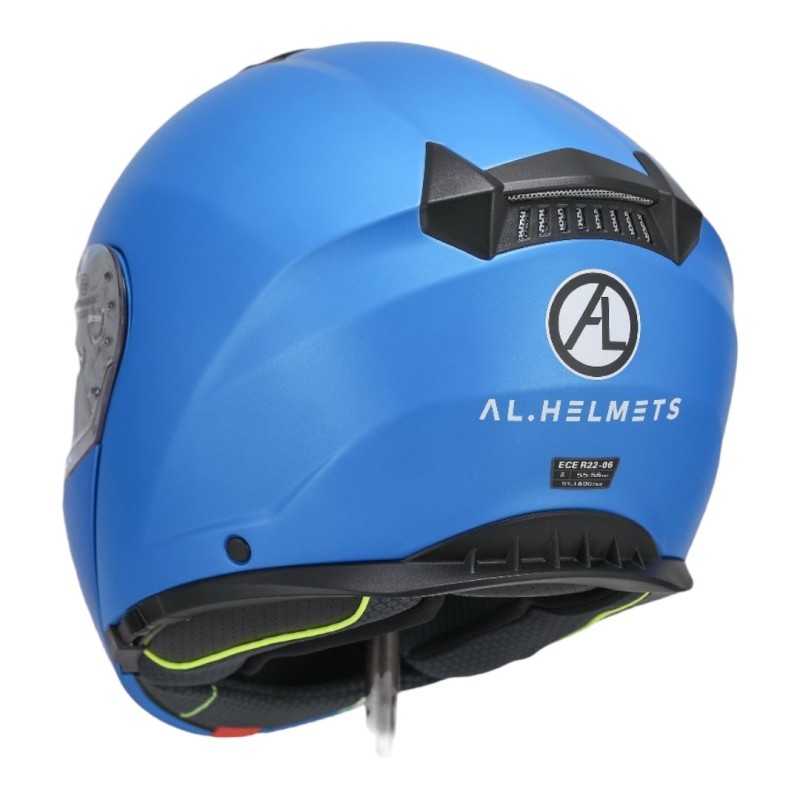 Casco Modulare Blu Opaco Con Doppia Visiera per Moto e Scooter 3