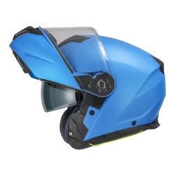 Casco Modulare Blu Opaco Con Doppia Visiera per Moto e Scooter