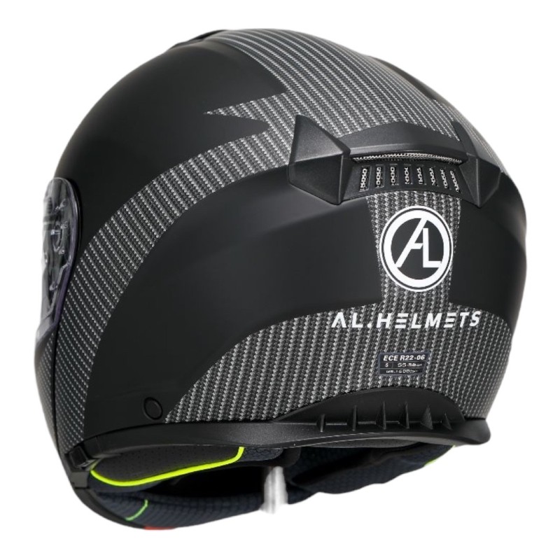 Casco Modulare Carbon Grey con Doppia Visiera per Moto e Scooter 3