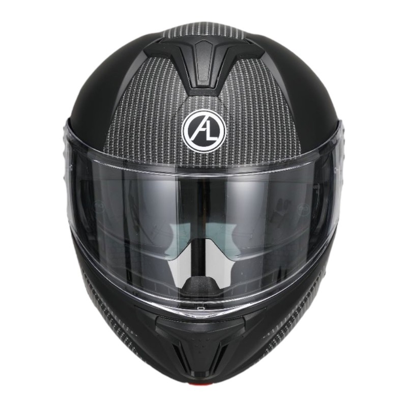 Casco Modulare Carbon Grey con Doppia Visiera per Moto e Scooter 2