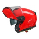 Casco Modulare Rosso Con Doppia Visiera per Moto e Scooter