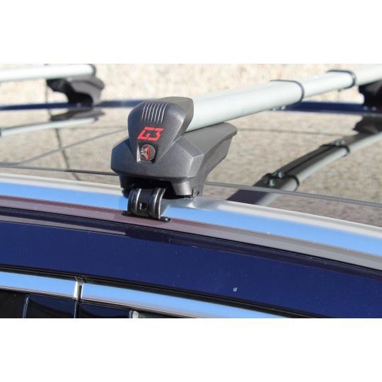 Coppie di barre per Peugeot Partner Tepee Railing Aperto al 2008 in Alluminio infinity con kit di fissaggio 1