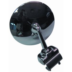 RETROVISORE TONDO CROMATO A MORSETTO Fiat 500 F - L - R dal 1965 al 1975