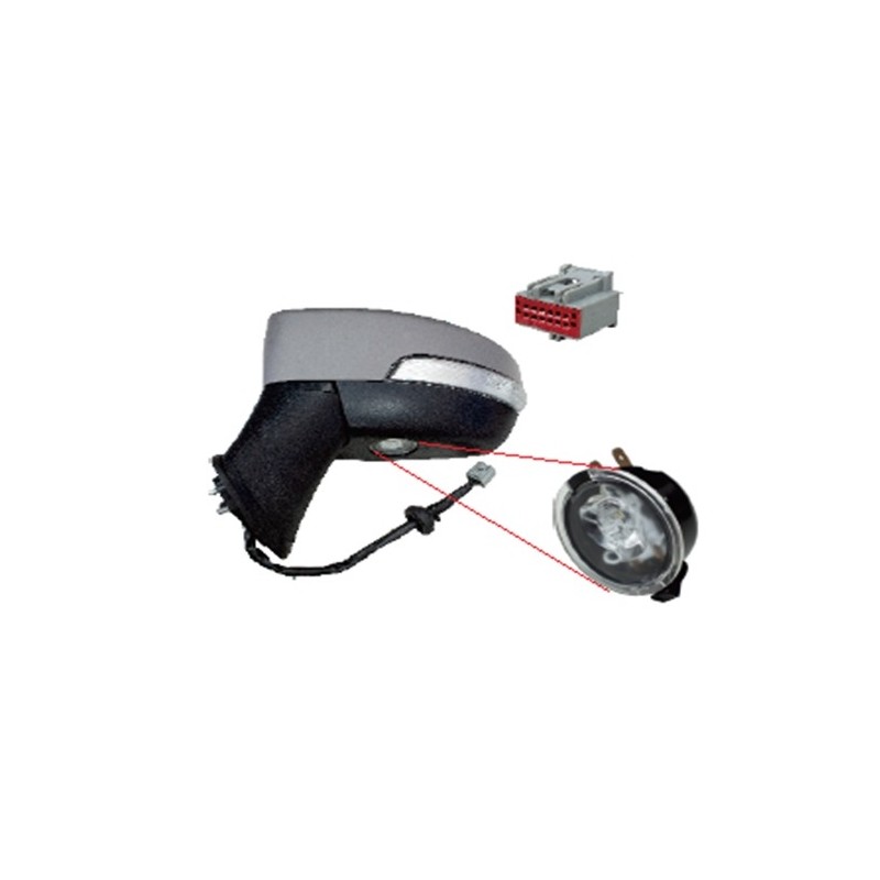 RETROVISORE ELETT. TERM. RIB. C/FAN. E LUCE CORT. DX Ford ECOSPORT dal 2017 RETROVISORE ELETT. TERM. RIB. C/FAN. E LUCE CORT. DX Ford ECOSPORT dal 2017