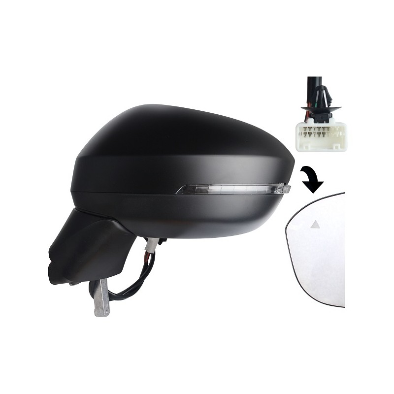 RETROVISORE ELETT. TERMICO C/FAN. A LED DX Nissan QASQHAI dal 2021