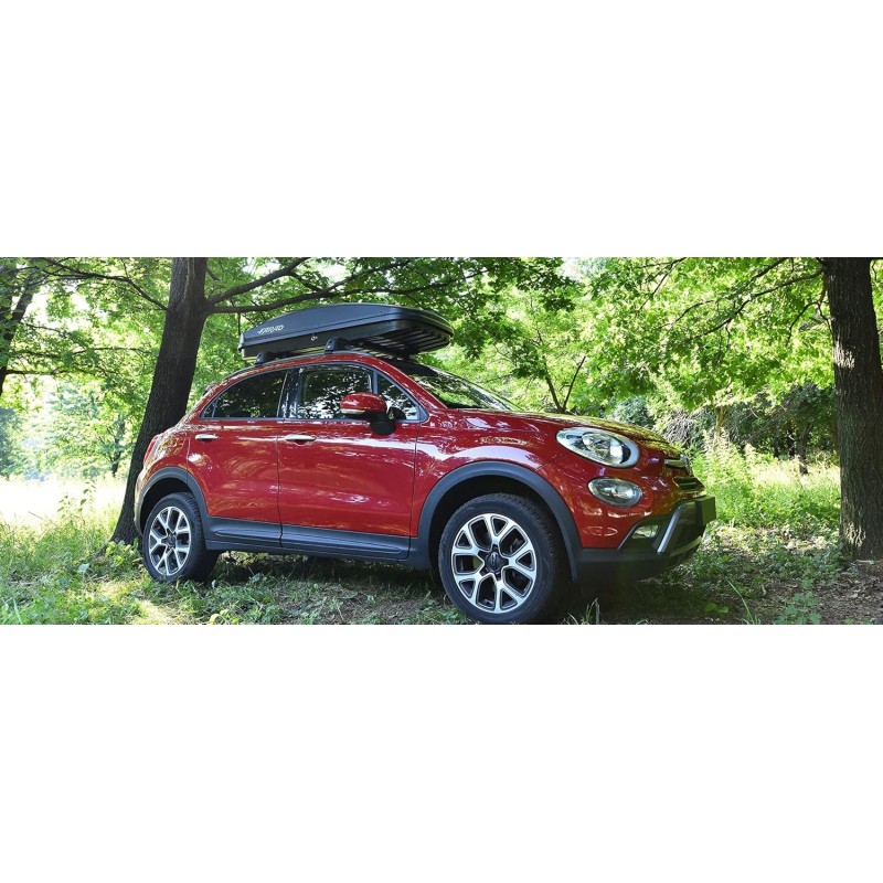 Box Da tetto Auto da 430 Litri Crub Nero Opaco Farad con Fast Fix 5