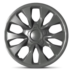 Set 4 Pz Copriruota Auto Nero Lucido Antracite da 13' G3