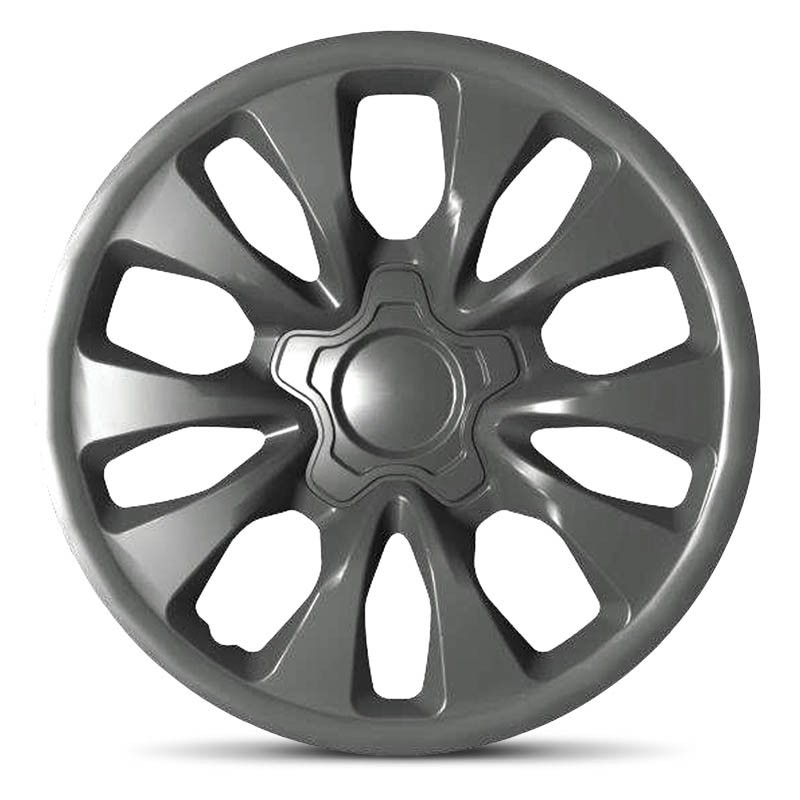 Set 4 Pz Copriruota Auto Nero Lucido Antracite da 13' G3 1