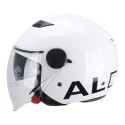 Casco Bianco con Doppia visiera per Moto e Scooter AL DESIGN