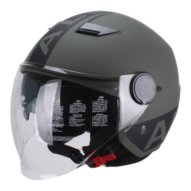 Casco Verde Opaco con Doppia visiera per Moto e Scooter AL DESIGN Casco Verde Opaco con Doppia visiera per Moto e Scooter AL DESIGN 2