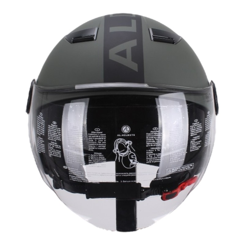 Casco Verde Opaco con Doppia visiera per Moto e Scooter AL DESIGN Casco Verde Opaco con Doppia visiera per Moto e Scooter AL DESIGN 3