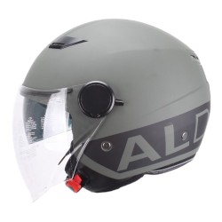 Casco Verde Opaco con Doppia visiera per Moto e Scooter AL DESIGN