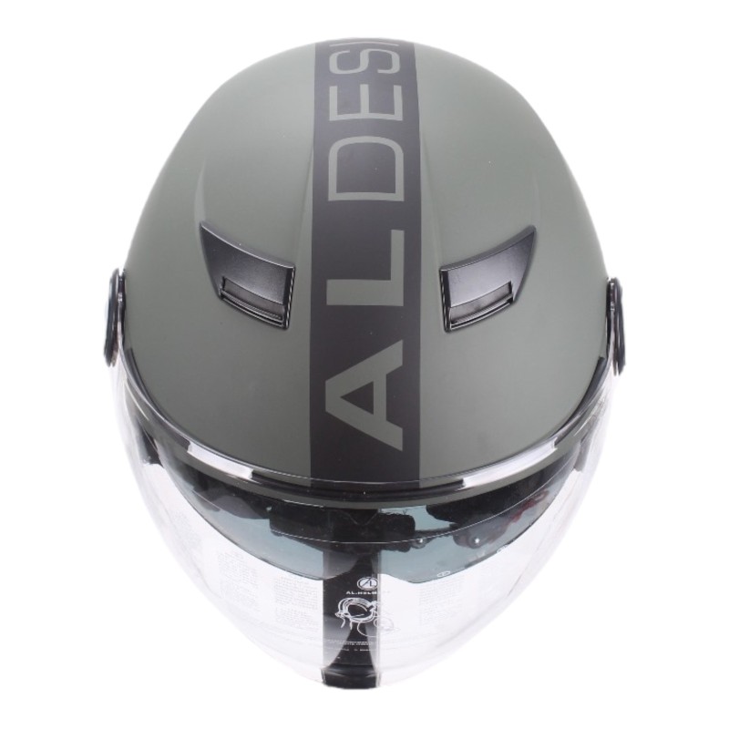 Casco Verde Opaco con Doppia visiera per Moto e Scooter AL DESIGN Casco Verde Opaco con Doppia visiera per Moto e Scooter AL DESIGN 4