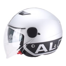 Casco Grigio Opaco con Doppia visiera per Moto e Scooter AL DESIGN