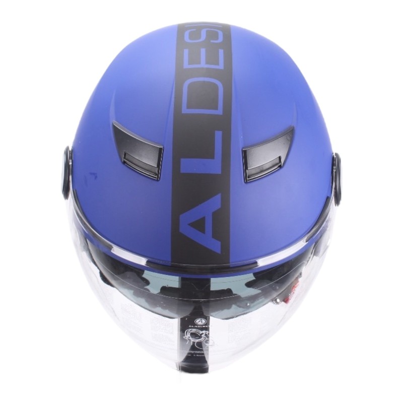 Casco Blu Opaco con Doppia visiera per Moto e Scooter AL DESIGN Casco Blu Opaco con Doppia visiera per Moto e Scooter AL DESIGN 4