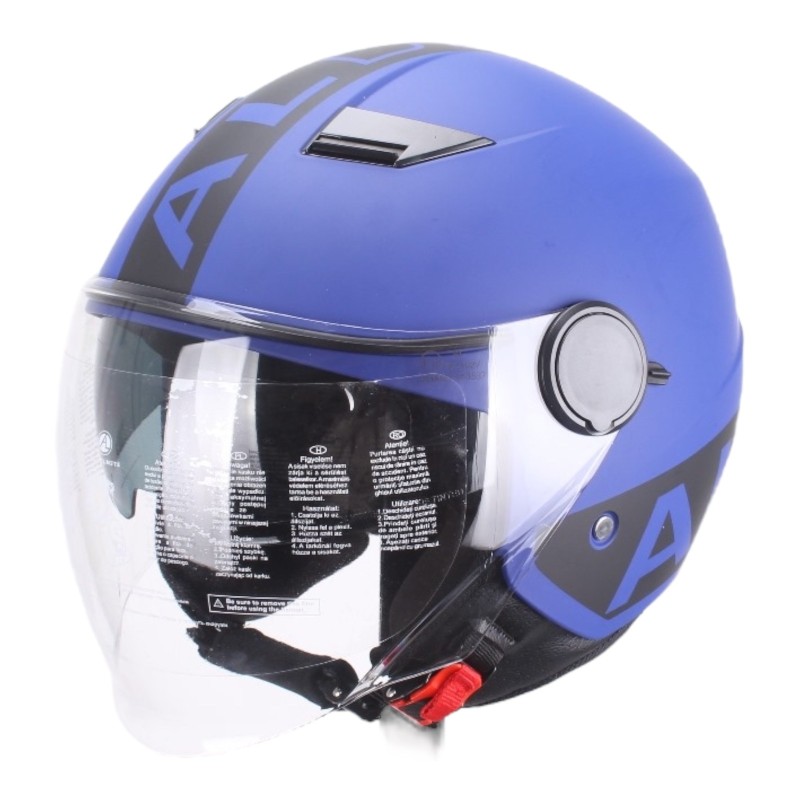 Casco Blu Opaco con Doppia visiera per Moto e Scooter AL DESIGN Casco Blu Opaco con Doppia visiera per Moto e Scooter AL DESIGN 2