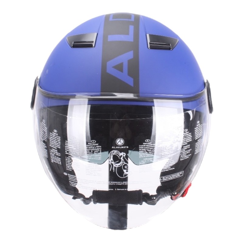 Casco Blu Opaco con Doppia visiera per Moto e Scooter AL DESIGN Casco Blu Opaco con Doppia visiera per Moto e Scooter AL DESIGN 3