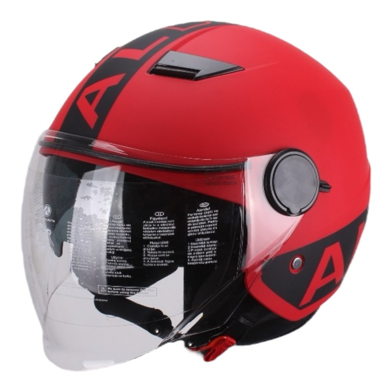Casco Rosso Opaco con Doppia visiera per Moto e Scooter AL DESIGN Casco Rosso Opaco con Doppia visiera per Moto e Scooter AL DESIGN 3