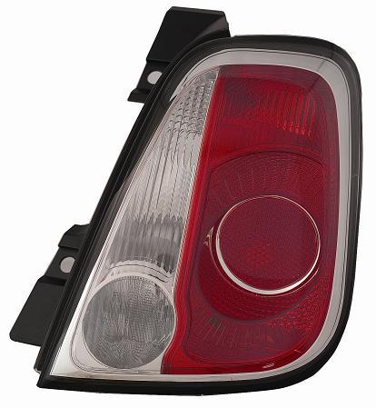 Fanale Posteriore Bianco-rosso Bordo Nero Sinistro Fiat 500 Dal 2007 Al 2015