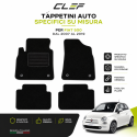 SET 4 PEZZI TAPPETINI AUTO SPECIFICI SU MISURA PER FIAT 500 DAL 2007 AL 2019