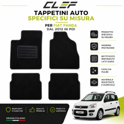 SET 4 PEZZI TAPPETINI AUTO SPECIFICI SU MISURA PER FIAT PANDA DAL 2012