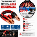 Cavi Avviamento Batteria 200A 2,5 Metri 12/24V Auto Motori 1800cc