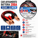 Cavi Avviamento Batteria 400A 2 Metri Auto Moto Fino a 3000cc