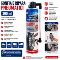 Gonfia e Ripara Pneumatici 300 ml per Auto, Moto, Camper e Van