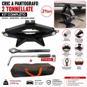 Cric Pantografo 2 Tonnellate con Chiave Inglese e Telescopica 17/19 mm