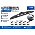 Spazzola Tergicristalli Posteriore 30cm 12" 300mm Universale 10 Adattatori