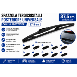 Spazzola Tergicristalli Posteriore 37,5cm Universale 10 Adattatori