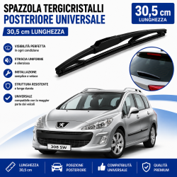 Spazzola Tergicristallo Posteriore 30,5 cm per Peugeot 308 SW dal 2007 al 2013