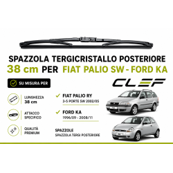 Spazzola Tergicristallo Posteriore 38cm per FIAT PALIO SW FORD KA