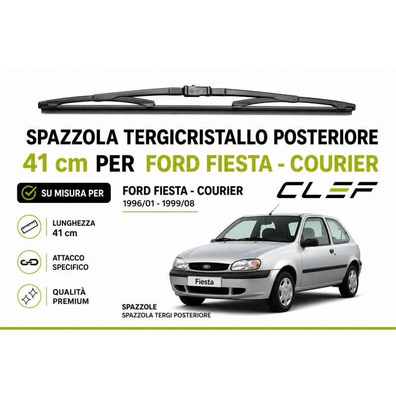 Spazzola Tergicristallo Posteriore 41cm per FORD FIESTA COURIER dal 1996 al 1999