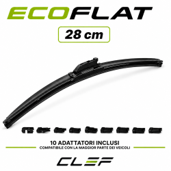 Spazzola Tergicristallo ECOFLAT Universale 28cm 10 Adattatori