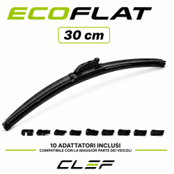 Spazzola Tergicristallo ECOFLAT Universale 30cm 10 Adattatori