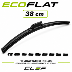 Spazzola Tergicristallo ECOFLAT Universale 38cm 10 Adattatori