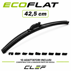 Spazzola Tergicristallo ECOFLAT Universale 42,5cm 10 Adattatori