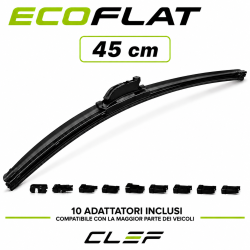 Spazzola Tergicristallo ECOFLAT Universale 45cm 10 Adattatori