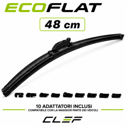 Spazzola Tergicristallo ECOFLAT Universale 48cm 10 Adattatori