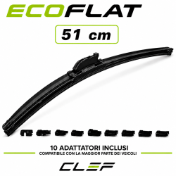 Spazzola Tergicristallo ECOFLAT Universale 51cm 10 Adattatori