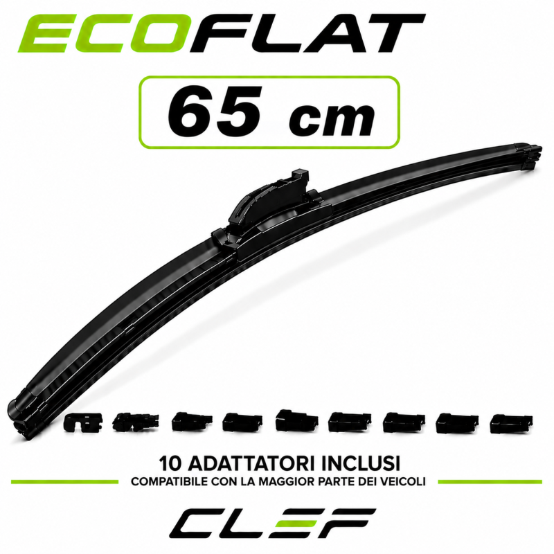 Spazzola Tergicristallo ECOFLAT Universale 65cm 10 Adattatori 1