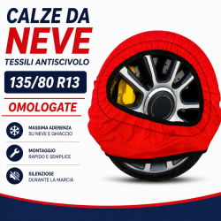Calze da Neve 135/80 R13 Omologate Auto Tessili Antiscivolo
