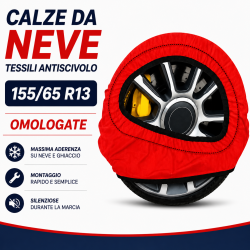Calze da Neve 155/65 R13 Omologate Auto Tessili Antiscivolo