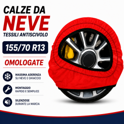 Calze da Neve 155/70 R13 Omologate Auto Tessili Antiscivolo