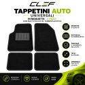 Tappetini Auto Universali 4 Pezzi in Moquette Neri Antiscivolo