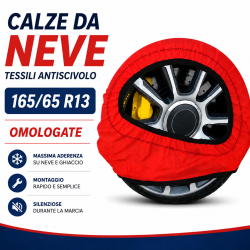 Calze da Neve 165/65 R13 Omologate Auto Tessili Antiscivolo