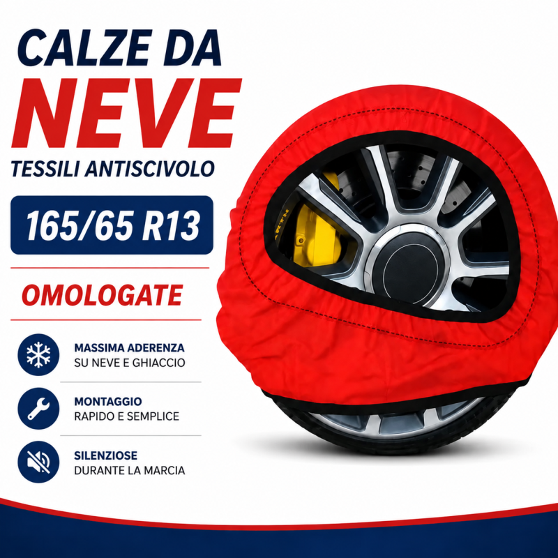 Calze da Neve 165/65 R13 Omologate Auto Tessili Antiscivolo 1