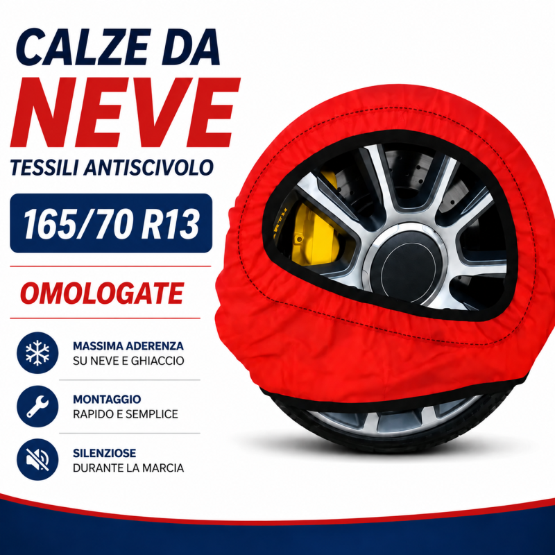 Calze da Neve 165/70 R13 Omologate Auto Tessili Antiscivolo 1